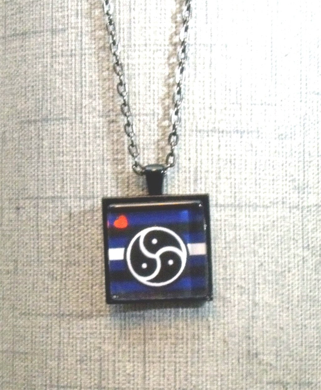 Leather Pride Triskelion Square Necklace