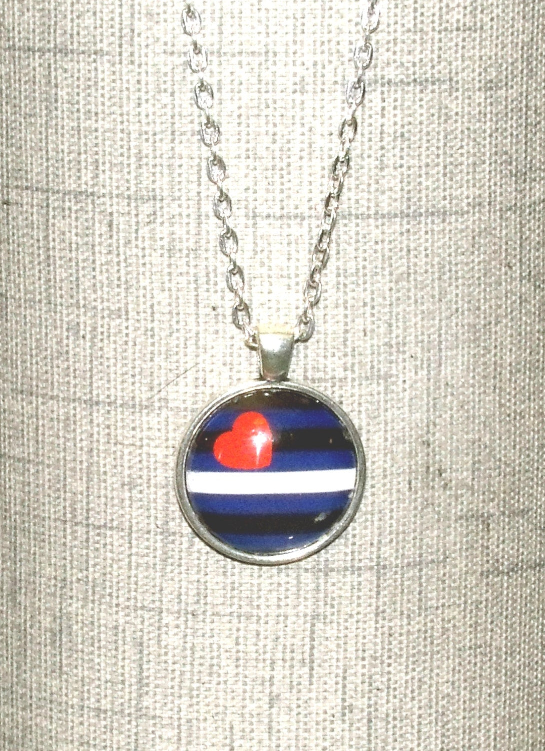 Leather Pride Round Pendant Necklace