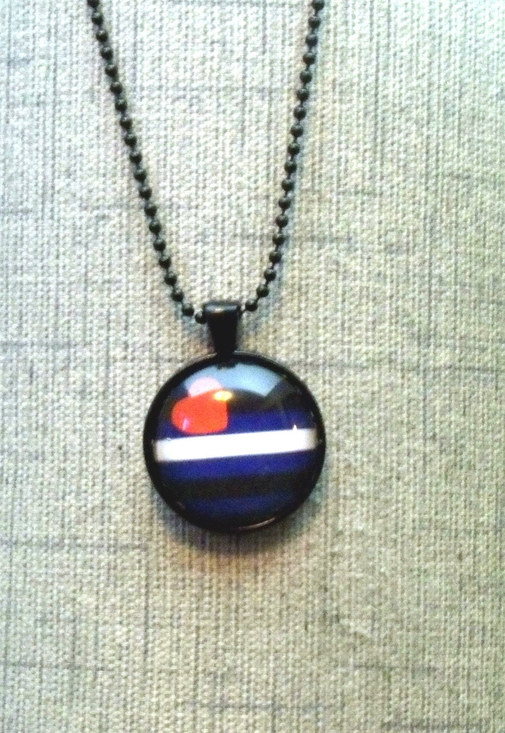 Leather Pride Round Pendant Necklace