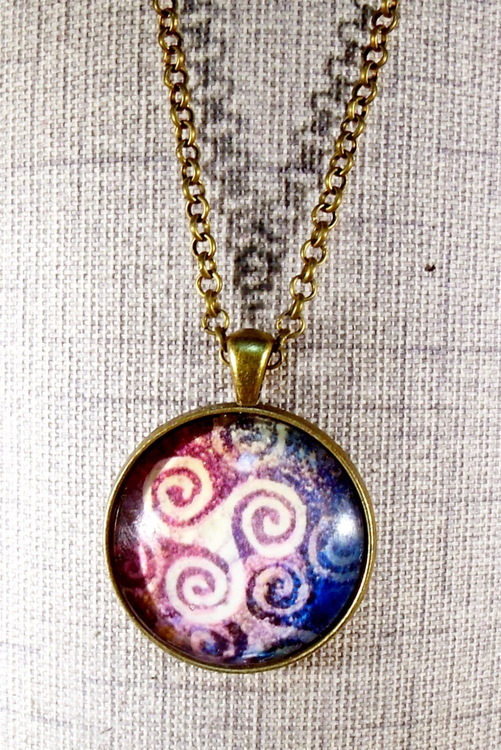Celestiall Triskelion Round Pendant Necklace