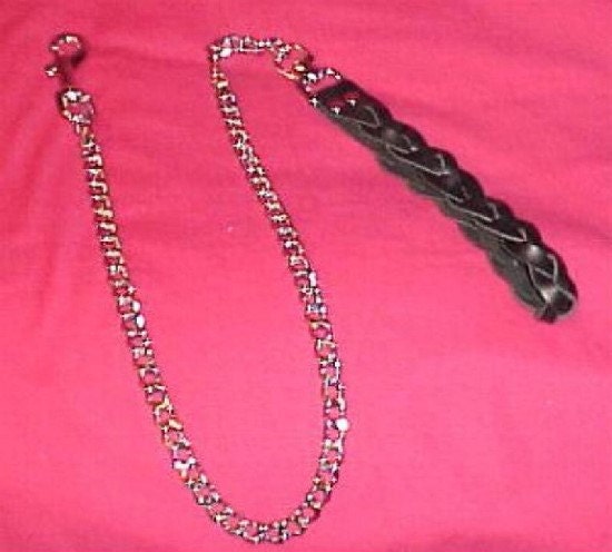 Leather and Chain Leash