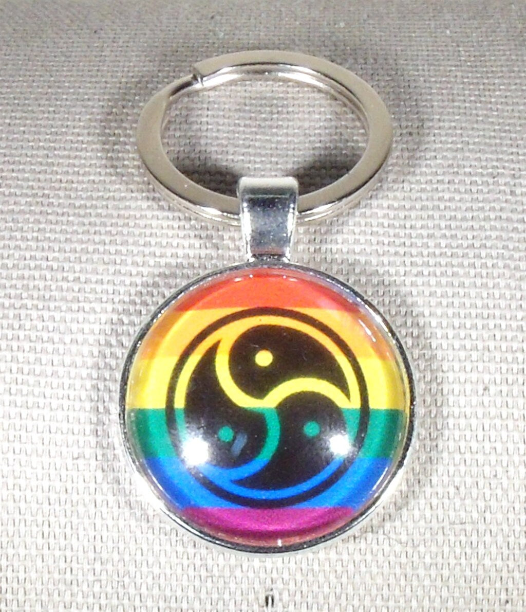Gay Pride Triskelion Key Ring