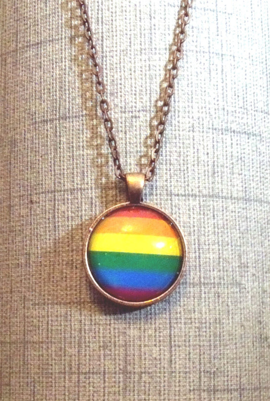 Gay Pride Round Pendant Necklace