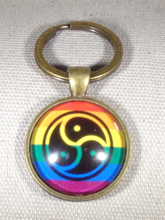 Gay Pride Triskelion Key Ring
