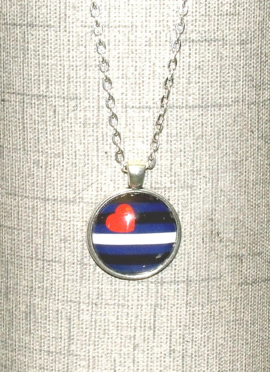 Leather Pride Round Pendant Necklace